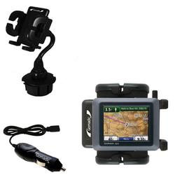 Gomadic Garmin Nuvi 500 Auto Cup Holder with Car Charger - Uses TipExchange