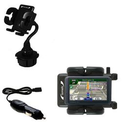 Gomadic Garmin Nuvi 765T Auto Cup Holder with Car Charger - Uses TipExchange