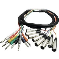 Hosa HOSA PXM-805-MTL Eight Channel Male 3-Pin XLR to Male 1/4 Phone Snake Cable