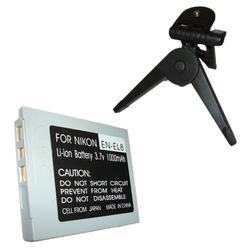 HQRP Battery Repl. for Nikon Coolpix P1, Coolpix P2, Coolpix S1, Coolpix S2, Coolpix S3 + Tripod