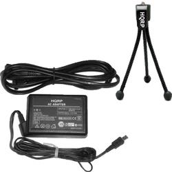 HQRP Replacement AC Adapter / Charger for JVC GR-DA30U / GR-DA30US + Tripod