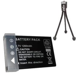 HQRP Replacement Battery for Aiptek IS DV Digital, GO-HD and A-HD Digital Camcorders + Tripod