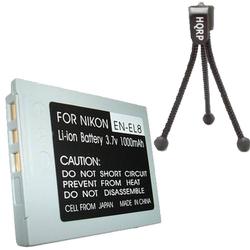 HQRP Replacement EN-EL8 Battery for Nikon Coolpix P1 / P2 / S1 / S2 / S3 / S5 / S6 + Tripod