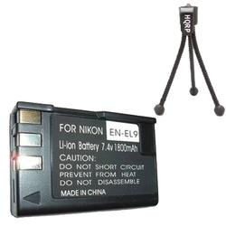 HQRP Replacement EN-EL9 / ENEL9 Battery for Nikon D-40, D40 X, D60 / D-60 + Tripod