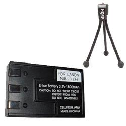 HQRP Replacement NB-1LH Battery for Canon PowerShot S100 S200 S300 S400 S500 Series + Tripod