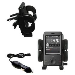 Gomadic HTC P3470 Auto Vent Holder with Car Charger - Uses TipExchange