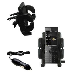 Gomadic HTC S740 Auto Vent Holder with Car Charger - Uses TipExchange