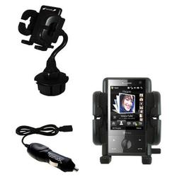 Gomadic HTC Touch Diamond Auto Cup Holder with Car Charger - Uses TipExchange