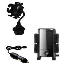 Gomadic HTC Victor Auto Cup Holder with Car Charger - Uses TipExchange