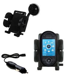 Gomadic Helio Ocean Flexible Auto Windshield Holder with Car Charger - Uses TipExchange