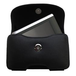 Gomadic Horizontal Leather Case with Belt Clip/Loop for the Amcor Navigation GPS 3600 3600B