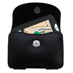Gomadic Horizontal Leather Case with Belt Clip/Loop for the Amcor Navigation GPS 4300
