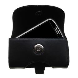Gomadic Horizontal Leather Case with Belt Clip/Loop for the Blackberry Thunder