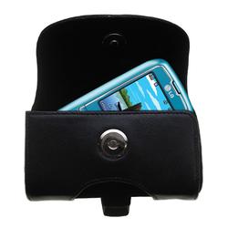 Gomadic Horizontal Leather Case with Belt Clip/Loop for the LG Scoop