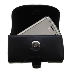 Gomadic Horizontal Leather Case with Belt Clip/Loop for the LG Shine