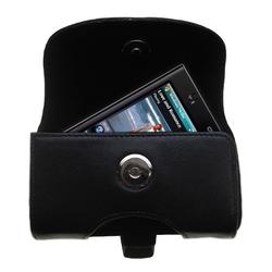 Gomadic Horizontal Leather Case with Belt Clip/Loop for the Mio Technology P560