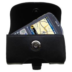 Gomadic Horizontal Leather Case with Belt Clip/Loop for the PalmOne Treo 800w