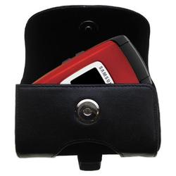 Gomadic Horizontal Leather Case with Belt Clip/Loop for the Samsung SCH-R300