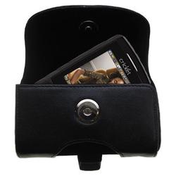 Gomadic Horizontal Leather Case with Belt Clip/Loop for the Samsung SCH-R610