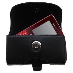 Gomadic Horizontal Leather Case with Belt Clip/Loop for the Samsung SCH-r410