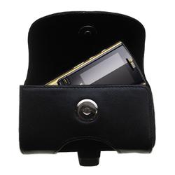 Gomadic Horizontal Leather Case with Belt Clip/Loop for the Samsung SGH-D780 DUOS