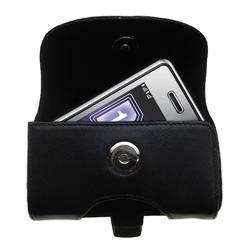 Gomadic Horizontal Leather Case with Belt Clip/Loop for the Samsung SGH-D980 DUOS