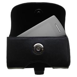 Gomadic Horizontal Leather Case with Belt Clip/Loop for the Samsung SGH-F400