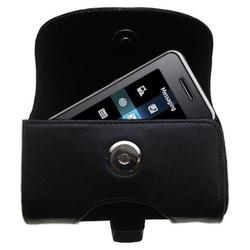 Gomadic Horizontal Leather Case with Belt Clip/Loop for the Samsung SGH-F490