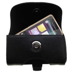 Gomadic Horizontal Leather Case with Belt Clip/Loop for the Sony Ericsson G700