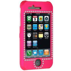 Wireless Emporium, Inc. Hot Pink Bling Rubberized Snap-On Protector Case Faceplate for Apple iPhone 3G