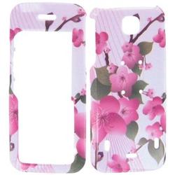 Wireless Emporium, Inc. Hot Pink Flowers w/Green Petals Snap-On Protector Case Faceplate for Nokia 5310