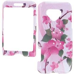 Wireless Emporium, Inc. Hot Pink Flowers w/Green Petals Snap-On Protector Case Faceplate for T-Mobile G1/Google Phone