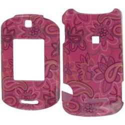 Wireless Emporium, Inc. Hot Pink w/Traced Flowers Snap-On Protector Case Faceplate for Motorola RAZR VE20
