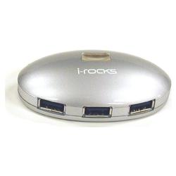 I-Rocks Crystal Silver USB 2.0 Smart Hub, 4-Port