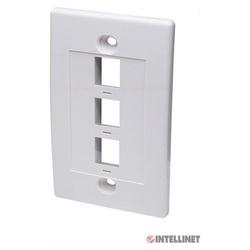 Intellinet Data Wall Plate, White, 3 Outlet