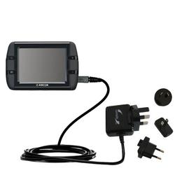 Gomadic International Wall / AC Charger for the Amcor Navigation 3500 - Brand w/ TipExchange Technol