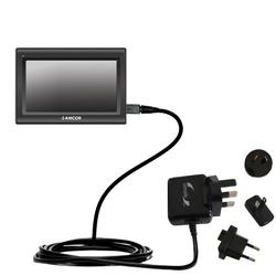 Gomadic International Wall / AC Charger for the Amcor Navigation GPS 4500 - Brand w/ TipExchange Tec