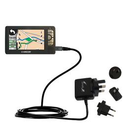 Gomadic International Wall / AC Charger for the Amcor Navigation GPS 5600 - Brand w/ TipExchange Tec