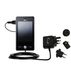 Gomadic International Wall / AC Charger for the LG KS20 - Brand w/ TipExchange Technology