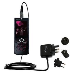 Gomadic International Wall / AC Charger for the Nokia 7900 Prism - Brand w/ TipExchange Technology