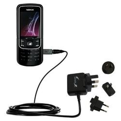 Gomadic International Wall / AC Charger for the Nokia 8600 Luna - Brand w/ TipExchange Technology