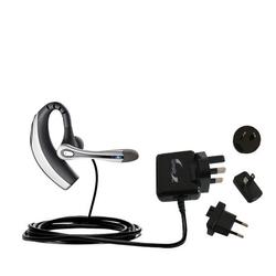 Gomadic International Wall / AC Charger for the Plantronics Voyager 500 - Brand w/ TipExchange Techn