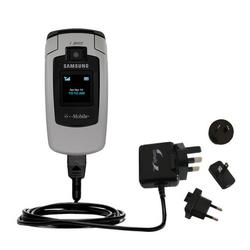Gomadic International Wall / AC Charger for the Samsung SGH-T619 - Brand w/ TipExchange Technology
