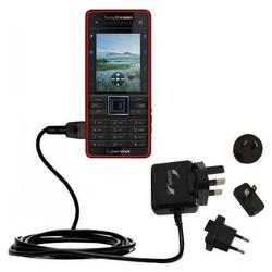 Gomadic International Wall / AC Charger for the Sony Ericsson C902 - Brand w/ TipExchange Technology