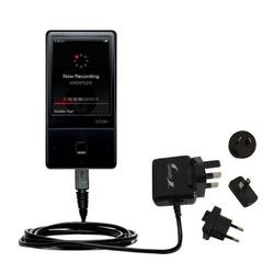 Gomadic International Wall / AC Charger for the iRiver E100 - Brand w/ TipExchange Technology