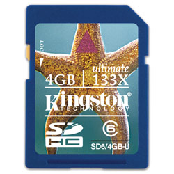 KINGSTON TECHNOLOGY FLASH Kingston 4GB SDHC Ultimate Card (133X) - Class 6