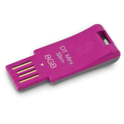 KINGSTON TECHNOLOGY FLASH Kingston 8GB DataTraveler Mini Slim Flash Drive - Pink