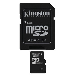 KINGSTON TECHNOLOGY FLASH Kingston 8GB microSDHC (Class 4) High Capacity Micro Secure Digital Card