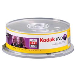 KODAK Kodak 16x DVD-R Media - 4.7GB - 120mm Standard - 25 Pack Spindle