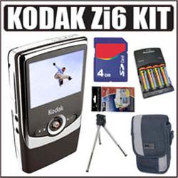 KODAK Kodak ZI6 Pocket HD Camcorder Black Plus 4GB Accessory Kit